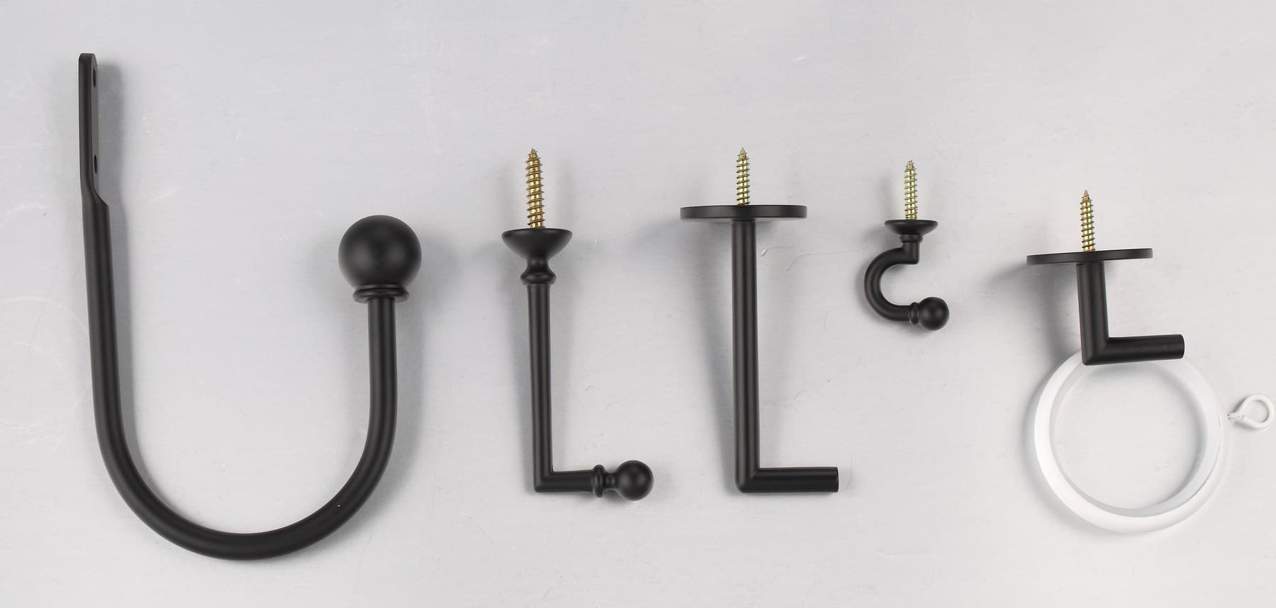 Matte black Ø28 mm decorative brackets