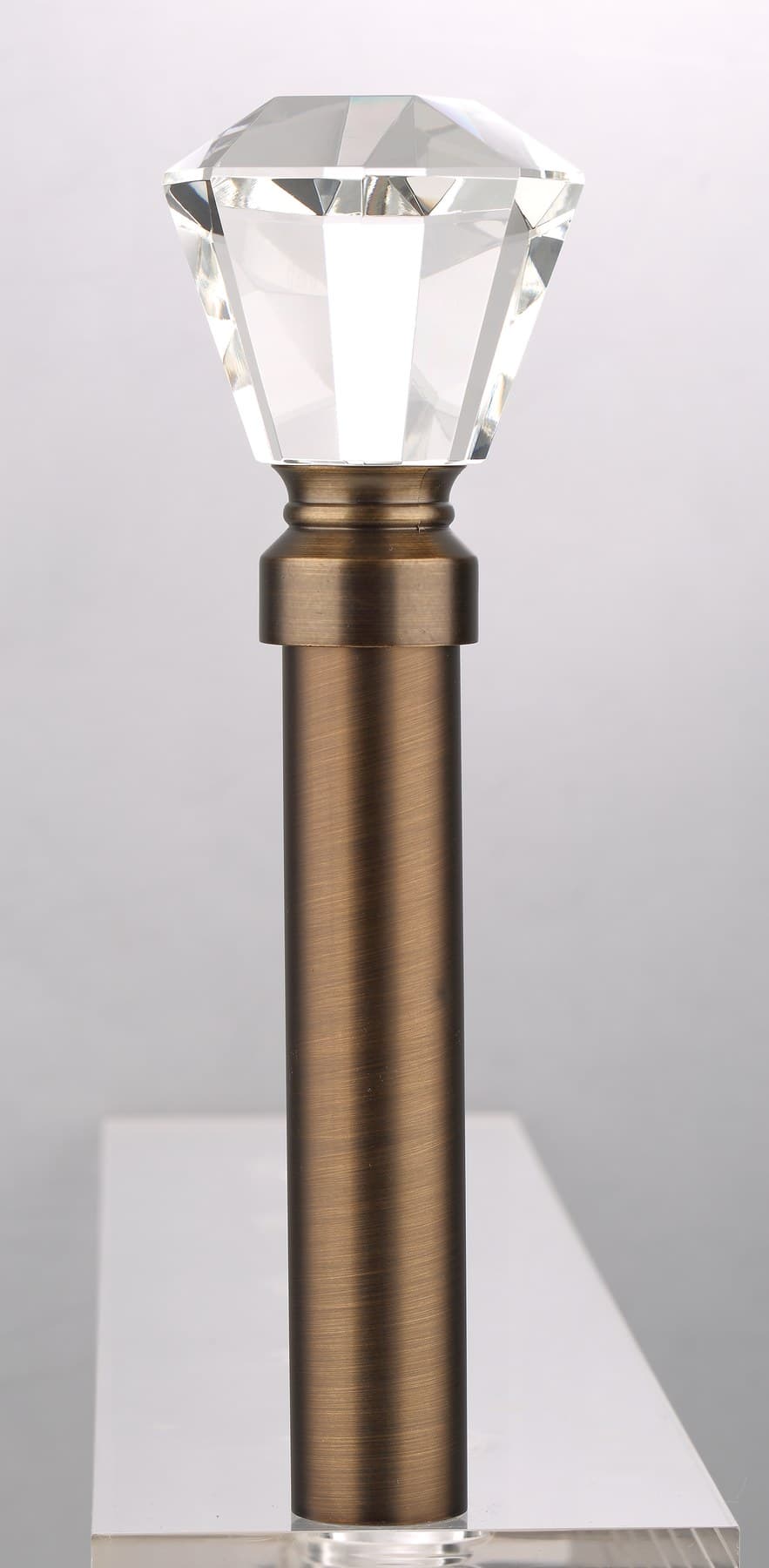 Antique bronze crystal Ø28 mm finial detail