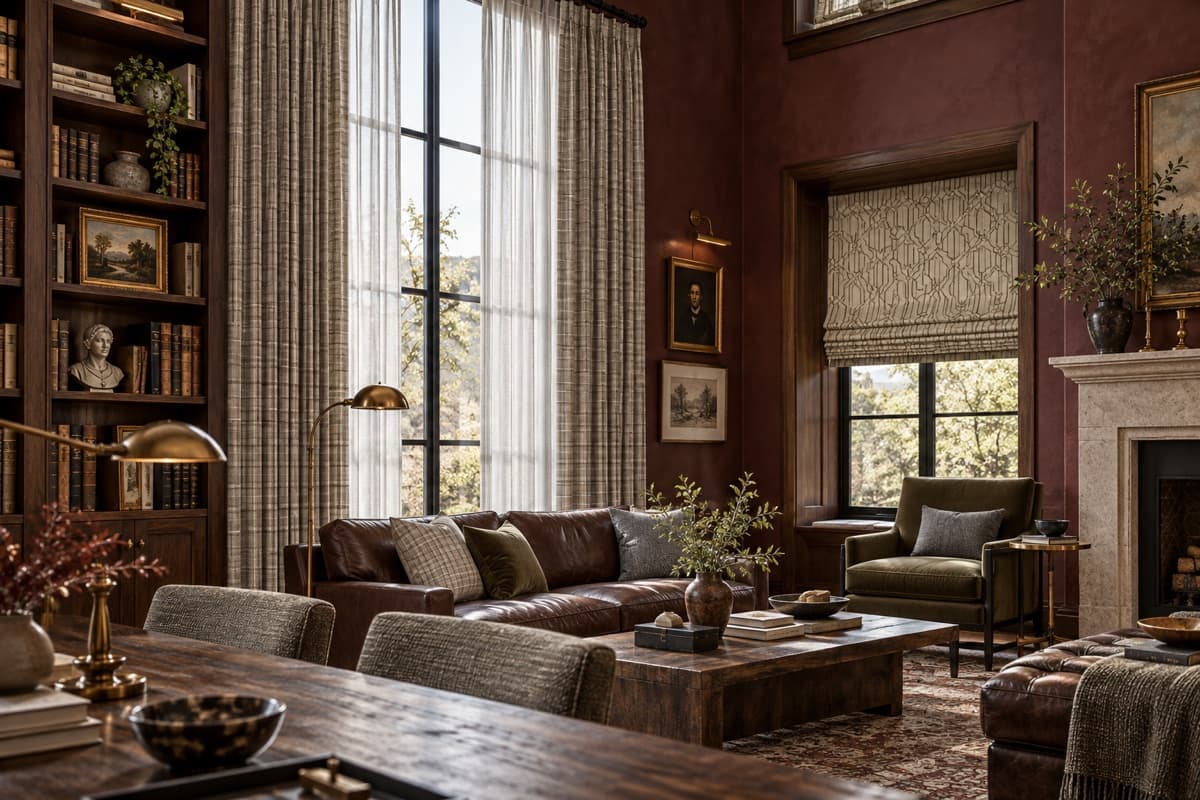 Walnut & Oxblood Library